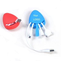 3 In 1 Multi USB Phone Cable In Silicone Case