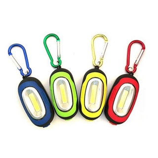 COB LED Keychain Flashlight With Carabiner