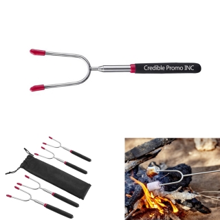 PVC Handle Telescopic Barbecue Fork