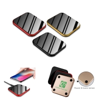 Mirror Glass Qi Fast Wireless Charger With Non-slip Mat