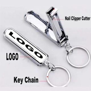 Custom LOGO Metal Mini Travel Nail Clipper Cutter With Key Chain