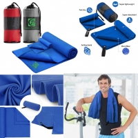 Custom Logo Design Sport Travel Towel Mircofiber Gym Towel Mesh Bag Set