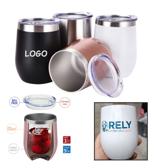 12 OZ Stainless Steel Wine Tumbler with Lid