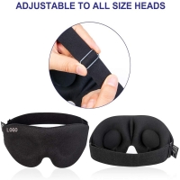 3D Travel Simple Black Eye Mask