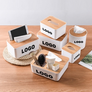 Multifunctional Tissue Box Wooden Cover  Paper Napkin Box