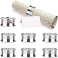 Stainless Steel Bead Side Napkin Ring Delicate Serviette Buckles