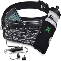 Running Belt Waist Pack With Water Bottle Holder Reflective