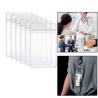 Cheap Clear Soft Plastic Waterproof ID Card Holder Business Exhibition ID Card Student Name Badge Holder