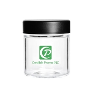 3OZ Clear Glass Jar with Black Lid