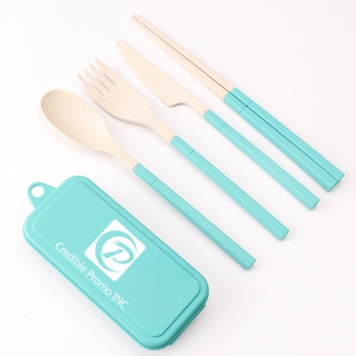 Foldable Wheat Straw Cutlery Set