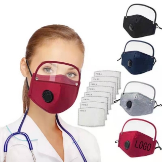 Washable Reusable Face Mask With Filter Detachable Eye Shield