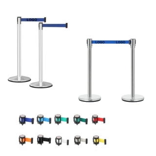 Crowd Queue Controls Stanchion With Retractable Belt For Queue Lines