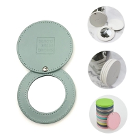 Spinning PU Double-sided Compact Cosmetic Mirror Makeup Mirror