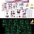 Custom Fourth Of July Waterproof Luminous Patriotic Tattoo Sticker