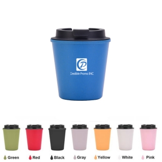 12oz Wheat Straw Travel Mug Coffee Cup With Lid