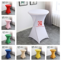 Polyester Washable Round Stretch Cocktail Table Covers