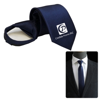 Custom Polyester Silk Adjustable Men's Pretied Zipper Ties