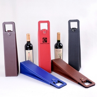 PU Leather Single Wine Tote Bag