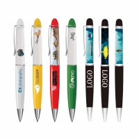 Liquid Filled Floating Floaty Plastic Ballpoint Action Pen with 3D 2D Floater