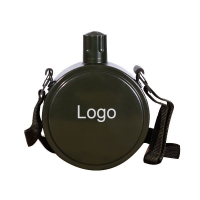 18 oz Stainless Steel Round Protable  Flask with Shoulder Strap