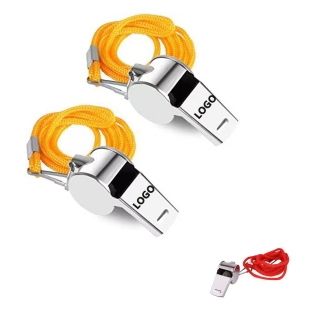 Stainless Steel Sports Coach Whistles with Lanyard