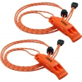 Plastic Double Tubes Emergency Whistle with Lanyard