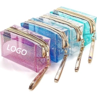 Waterproof Cosmetic Bag PVC Transparent Zippered Toiletry Bag