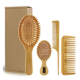 Bamboo Hair Brushes and Comb Set