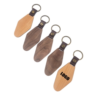 Wooden Hotel Key Ring Engraved Keychain