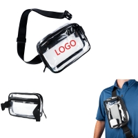 Rectangular PVC Transparent Fanny Pack with Back Zipper Pocket