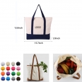 Canvas Tote Bag with an External Pocket