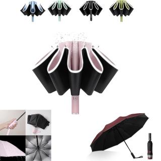 Inverted UV Umbrella for Rain and Sun Medium Size UPF 50+ Rverse Compact Umbrella Auto Open Close