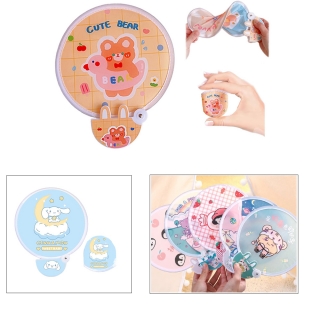 Foldable Cute Round Fans with Handle