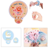 Foldable Cute Round Fans with Handle