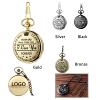 Engraved Pocket Watch to My Son I Love You Quartz Pocket Watch with Chain