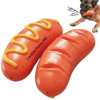 Custom Color Rubber Hot Dog Style Pet Dog Chewing Toy