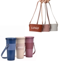 Reusable Leather Coffee Cup Holder With Handle