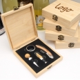 4 Piece Bamboo Wine Tool Gift Box