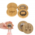 Bamboo Bottle Opener Fridge Magnet Coaster