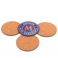 4-Piece Set of Cork-Backed Coaster