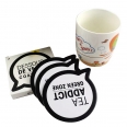 Custom MDF Cork-Backed Drink Coaster Set of 4 with Full Color Box