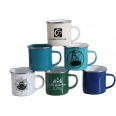 Custom Full Color Imprint 16oz Enameled Steel Cup with Stainless Rim