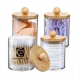 Clear Plastic Apothecary Jar with Bamboo Lid