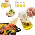 16oz/470ml Glass 2 in 1 Oil Spray Bottle with Pourer