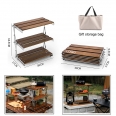 3-Tier Wood  Camping Folding Storage Rack