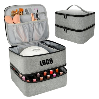 Multifunctional Double-Layer Nail Polish Storage Bag