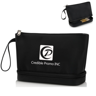 Portable Double Layer Cosmetic Bag