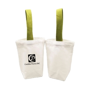 Canvas Water Bottle  Tote Bag With Handle