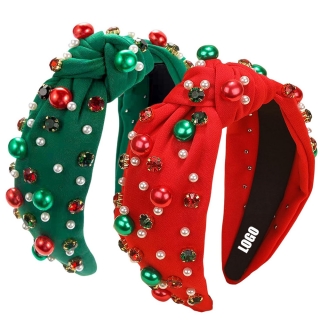 Christmas Pearl Knotted Headband