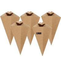 Disposable French Fries Paper Cone With Sauce Tray